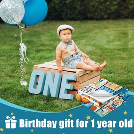 CIUGOIG 1 Year Old Boys Gifts, Happy 1st Birthday Blanket 50"x60", 1st Birthday Gifts for One Year Old Boys, Baby Boy First Birthday Gift Ideas, Teddy Bear 1st Birthday Decorations for Boy Blanket
