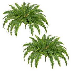Ferns Artificial Plants 2 Pack Faux Ferns for Outdoor Planter Large Fake Ferns Look Real Artificial Ferns with 86 Fronds Hanging Boston Fern Fake Plant Shrubs for Home Farmhouse Garden Porch Decor