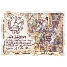 Die Staffelei Carpenter/Funny Poem with Loving Drawing on High-Quality Paper / Special Gift Idea for Carpenters