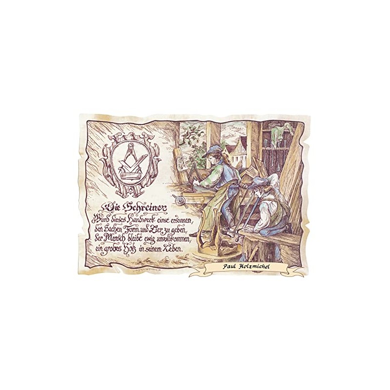 Die Staffelei Carpenter/Funny Poem with Loving Drawing on High-Quality Paper