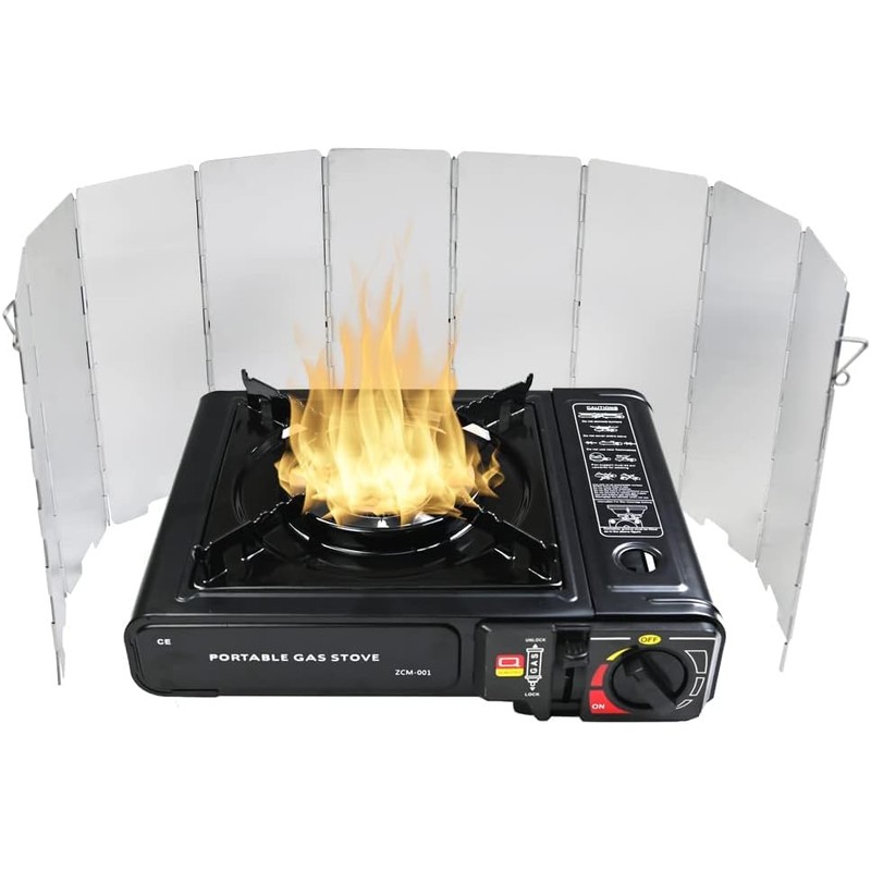 Stove Windshield Foldable Camping Shield - Camp Stove Windscreen for