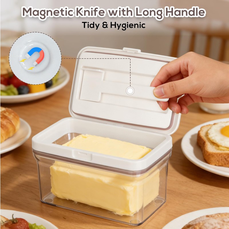 VINATO Portaburro con Coltello Magnetico & Doppia Tenuta - Contenitore