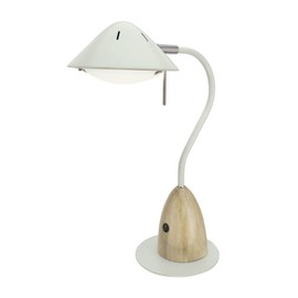 Aspen Creative 40102-1A Dimmable LED Desk Lamp, 7W Modern Design with Wood Grain Finish, 18 1/2" High, Milky White