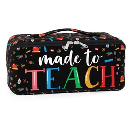 84hoods Makeup Bag for Women. Gift for Teacher. Portable Travel Makeup Organizer. Multi-functional, Large Capacity, Waterproof Storage for Cosmetics, Toiletry, Accessories Made to Teach.