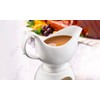 Porcelain Gravy Sauce Boat with Stand and Candle, white