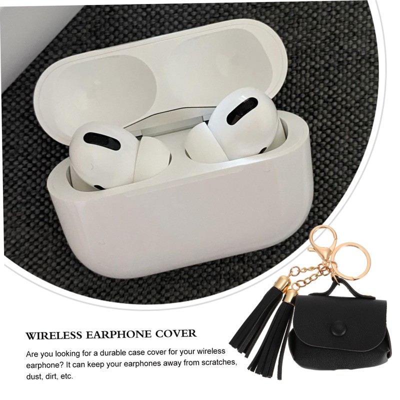 FELTECHELECTR 1pc Wireless Earphone Case Tassel Design Shockproof Cover Compatible