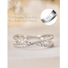 Oivley Wedding Band for Women Criss Cross Stackable 925 Sterling