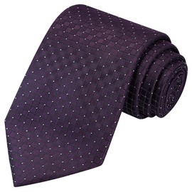 KissTies Mens Plum Tie Purple Solid Necktie Wedding Ties + Gift Box
