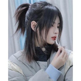  Wig, Men's Wolf, Wolf-Cut Wig, Short, Men's Clothing, Short Hair, Black, Natural, Harajuku, Handsome, Imechen, Heat Resistant, Popular, Unisex, Everyday Wig, Net Included