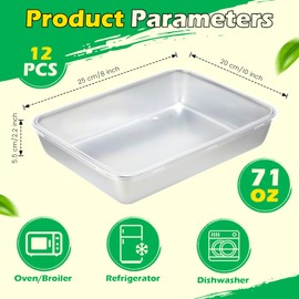 Blushtier 12 Pcs Stainless Steel Food Storage Containers with Lids, 71 Oz Metal Lunch Bento Box Reusable Stackable Meal Prep Container for Kitchen Picnic Travel, Freezer& Dishwasher Safe