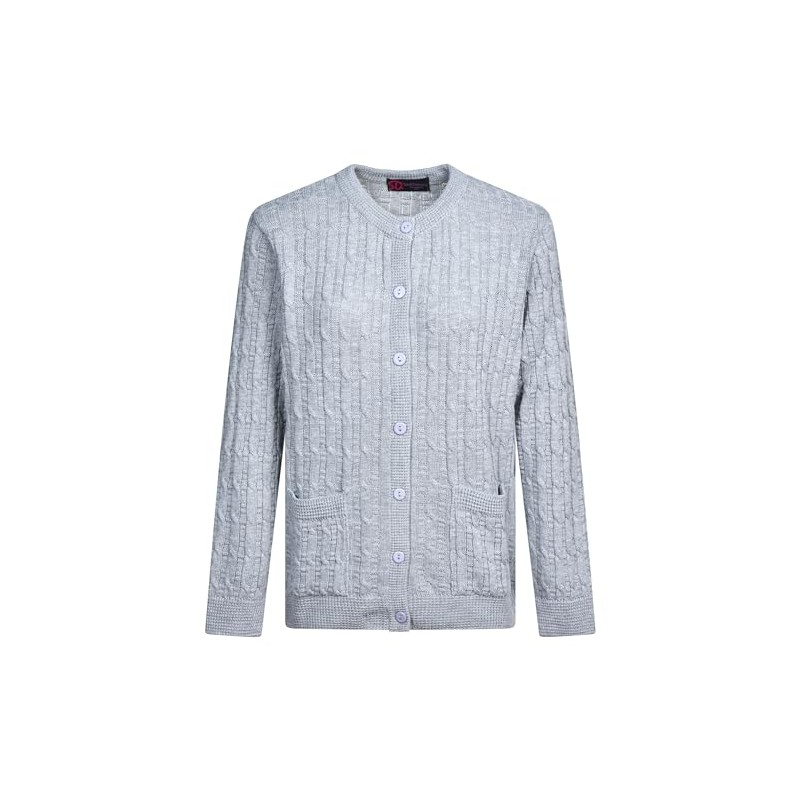 Maan Store Women Knitted Cardigan Round Neck with Front Button