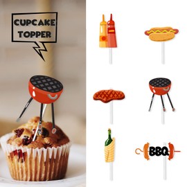 S-Cp-0495 ce Cream Fruit Dessert Cupcake Topper Colorful Glitter Happy Birthday Sensory Pop Game Theme Decor Supplies Baby Shower Boys Girls Birthday Party Decorations