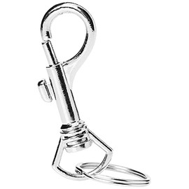 Merriway® BH01835 Metal Hipster Key Snap Hook & Ring - Nickel Plated