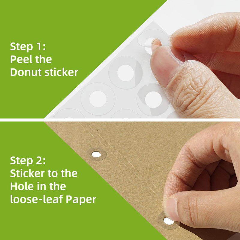 2500 Pack Self-Adhesive Hole Reinforcement Stickers, 1/4" Diameter Hole Punch