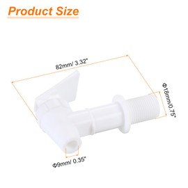 sourcing map Reusable Spigot Set, 2 Pack Plastic Replacement Tap for Bottled Water and Beverage (White)
