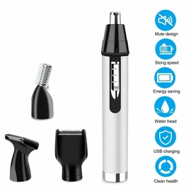 4 in 1 Rechargeable Eyebrow Ear Nose Beard Trimmer Set Mens Hair Clipper Shaver