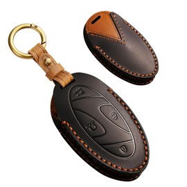 Ysbxitu Remote Control Car Key Cover Case Leather Car Keychain Fits Hyundai 2024 Ioniq 5 6 KONA SX2 Grandeur GN7 2023 Key Case Car Key Cover Protective Case Accessories 5/7 Buttons, 5-button black