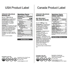 Food to Live Organic Delicious Berries Mix, 1 Pound – A Blend of Non-GMO Dried Blueberries, Cranberries, and White Mulberries Gently Infused with Organic Sugar. Lightly Coated with Sunflower Oil