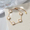 Genseion 18k Gold Plated Lucky Clover Sets Bracelets Earring Necklace