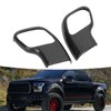 2Pcs Gear Shift Knob Cover Trim Protective Carbon Fiber Gear