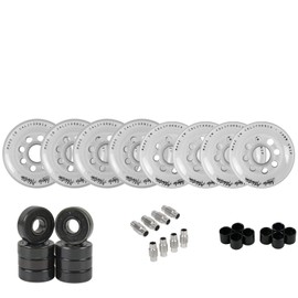 Labeda Addiction Roller Hockey Wheels + Hybrid Ceramic Bearings White 76A 76mm/80mm Hilo