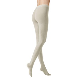 KUNERT Women's Tights Winter Dreams - Plait Warming, Light grey 0170
