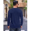 Cotrasen Mens Henley Long Sleeve Shirts Cotton Pocket Button T
