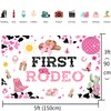 Cowboy 1st Birthday Backdrop Banner Decorations for Girls Western Cowgirl