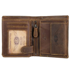 Greenburry Racing Collection Memphis Combination Wallet with Chain 0838, brown, coin purse