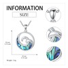 VONALA Wave Necklace Sterling Silver Abalone Shell Ocean Wave Pendant
