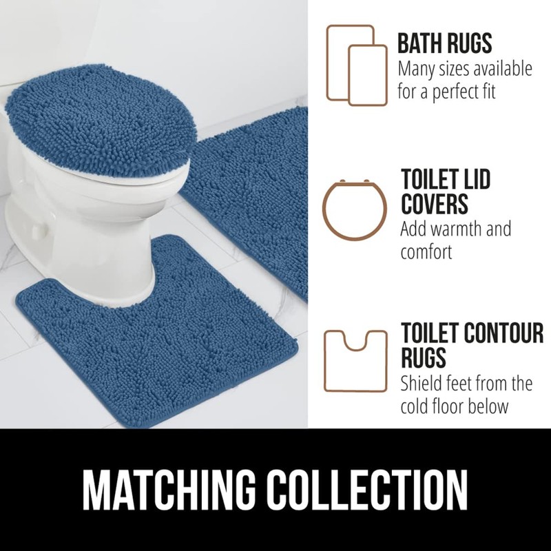 GORILLA GRIP Bath Rug Mat 30x20, Thick Soft Absorbent Chenille,
