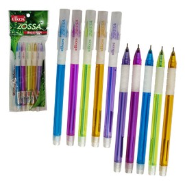 ELKOS BLUE Ballpoint Pens, 0.7mm Fine Point, Pack of 10, Zossa Ball Pens, Smooth Ink Flow, Perfect School Office Home Pens, ZOFAX Black Ball Pen