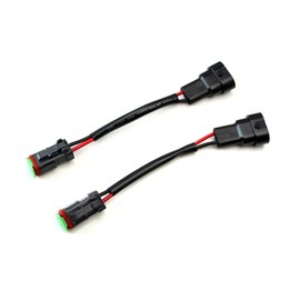 iJDMTOY (2) Heavy Duty Wirings Fog Light Converter Adapters From H10 9145 9006 To Deutsch DT DTP Connectors, Compatible With Cubic LED Pod Lights, LED Light Bar, LED Work Lamps, etc