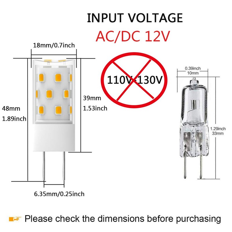 GY6.35 LED Bulb 5W Equivalent to 50W Bi-pin Base Halogen