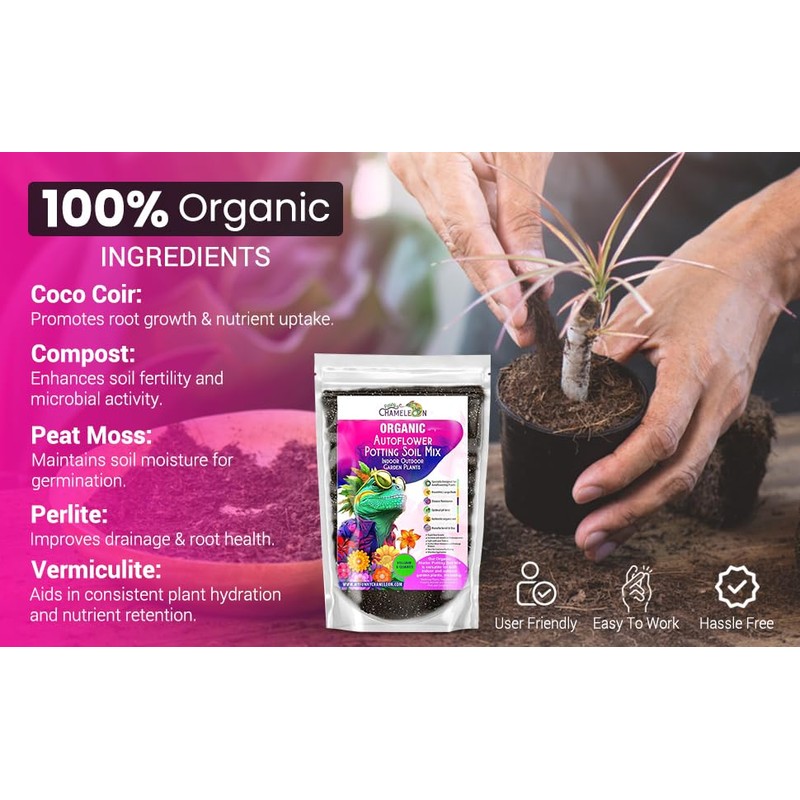 Organic Autoflower Potting Soil Mix – Ready-to-Use Living Soil, No