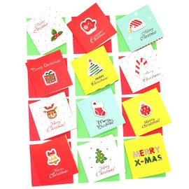 Smiling Art Greeting Card Set with a Creative Design Greeting Cards Folding Cards Economy Pack for Christmas, Birthday, Celebration. 8,5x8,5 cm Weihnachtskarten Set 2 (12)