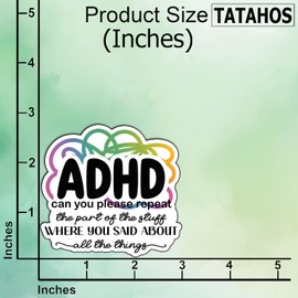 (3Pcs) ADHD Stickers Funny Sarcastic Quote Humor Motivational Inspirational Gifts Waterproof Vinyl Decals Sarcastic Neurodivergent Kindle Water Bottle Bumper Car Hard Hat Phone Laptop Notebook 3x2.8