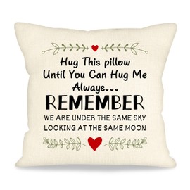 ACAROMAY Reminder Gifts for Women Hug This Pillow Until You Can Hug Me Gifts Cushion Cover for Family Members Friends Long Distance Cushion Decorative Keepsake (Always Remember)