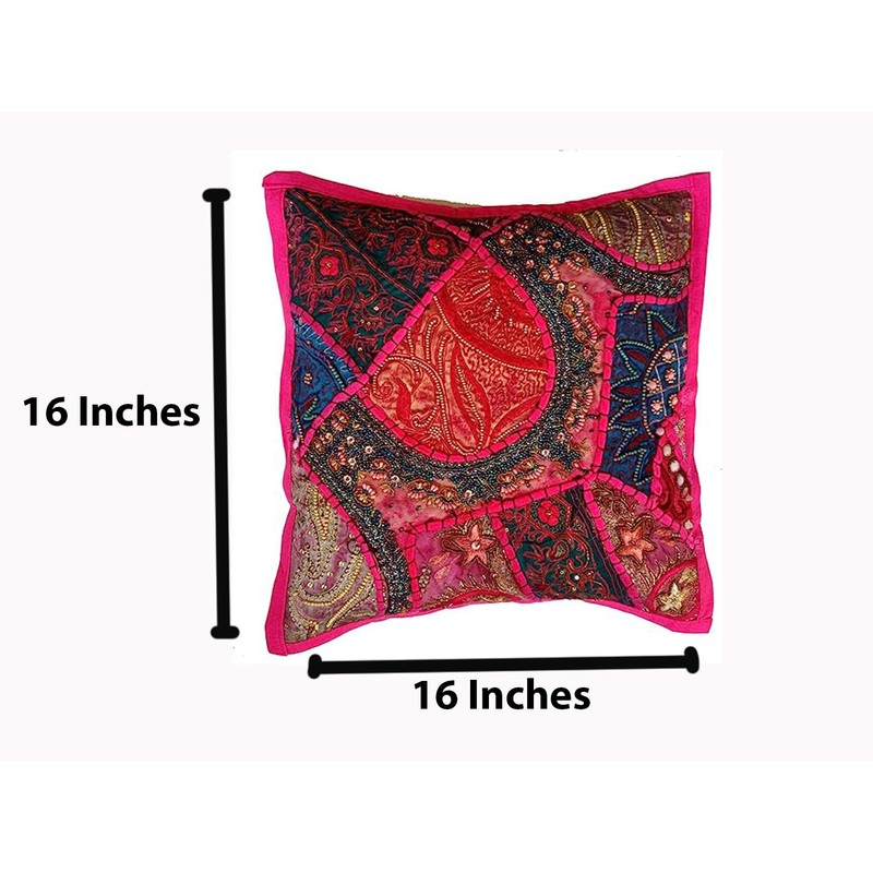 Rastogi Handicrafts Decorative Throw Pillow Cases, Embroidered Cotton Cushion Cover