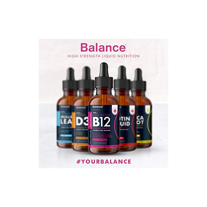 Balance Vitamin B12 Liquid Drops - High Strength 3000mcg -