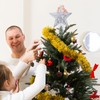 KEYIDO Silver Tree Star Christmas Tree Topper Metal Christmas Tree