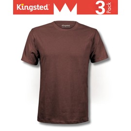 Kingsted Men's T-Shirts Pack - Royally Comfortable - Super Soft Cotton Blend - Short Sleeve Tagless Crewneck - Plain Colored Classic Tees (3 Pack, Natural, Large)