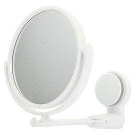 Holibanna Wall Mounted Makeup Mirror Folding Rotating Vanity Mirror for Bathroom 5.90 Inch Compact Double-Sided with Screw Patch Installation