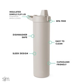 Simple Modern Filtered Water Bottle | Insulated Stainless-Steel Carbon Filter Travel Water Bottles | Reusable for Clean Drinking Water On The Go | 24oz, Almond Birch