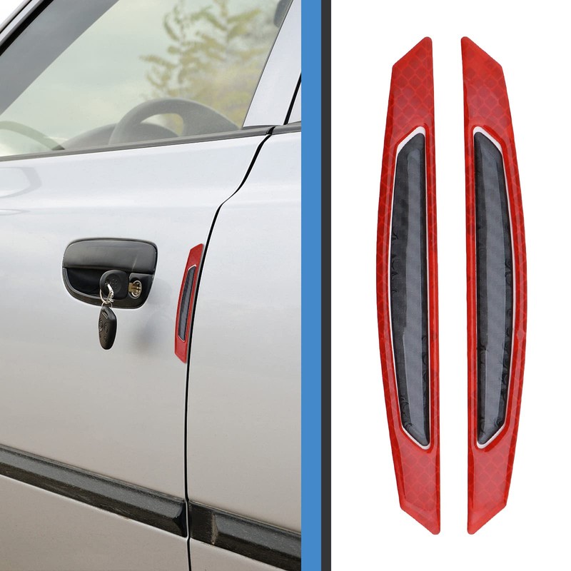 eMagTech 4PCS Car Door Anti-collision Stickers Night Safety Warning Reflective