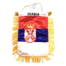 Serbia Serbian flags for cars accessory sticker decals small mini banners design window rearview mirror style accessories homes windows STICKS to Glass Quality Made mini Banners