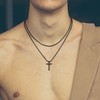 GLISHIVER Cross Necklace for Boys Men, Stainless Steel Cross Necklace