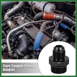 Motoforti Black 6AN Male to M18 x 1.5mm Male Metric Thread Fitting Adapter Flare Union Coupler Fuel Oil Line Hose End Aluminum Alloy Fitting Adapter for Car Long-Lasting
