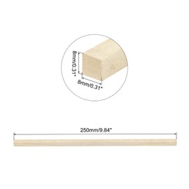 MECCANIXITY Square Wooden Sticks, 10"x5/16"x5/16" Dowel Rod Unfinished Hardwood Stick Craft Twigs Log Stick for DIY Crafts Pack of 5