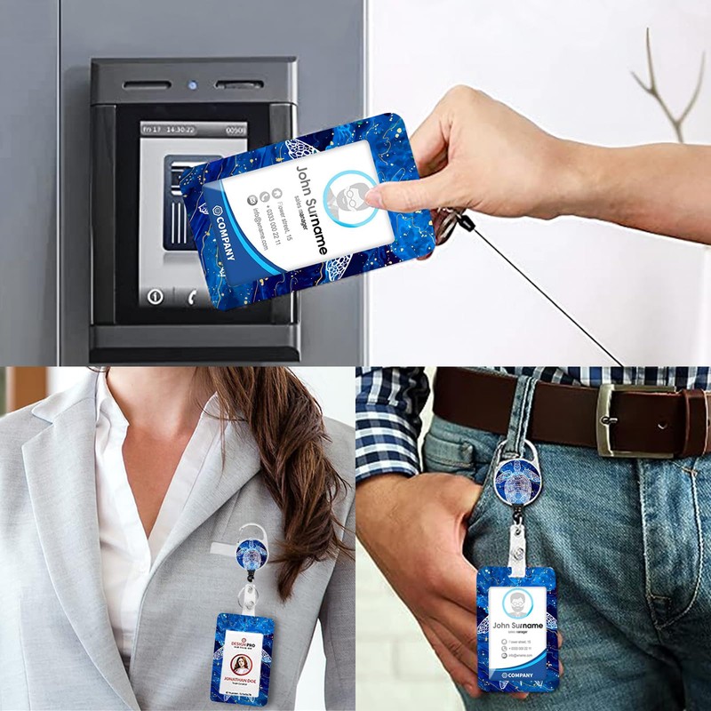 ID Badge Holder with Lanyard,Blue Turtle Lanyards for ID Badges,Heavy